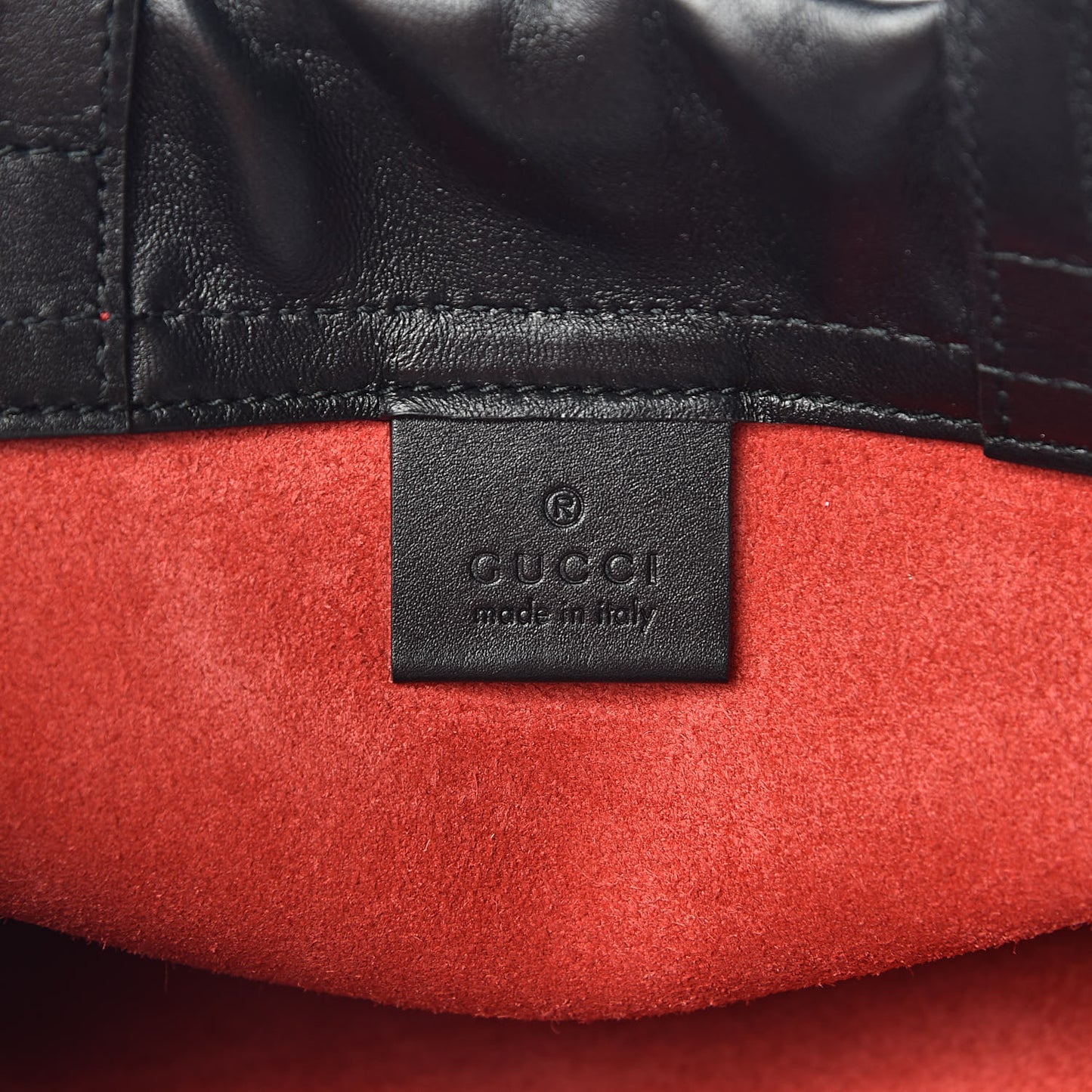 Calfskin Mens Logo Drawstring Backpack Red