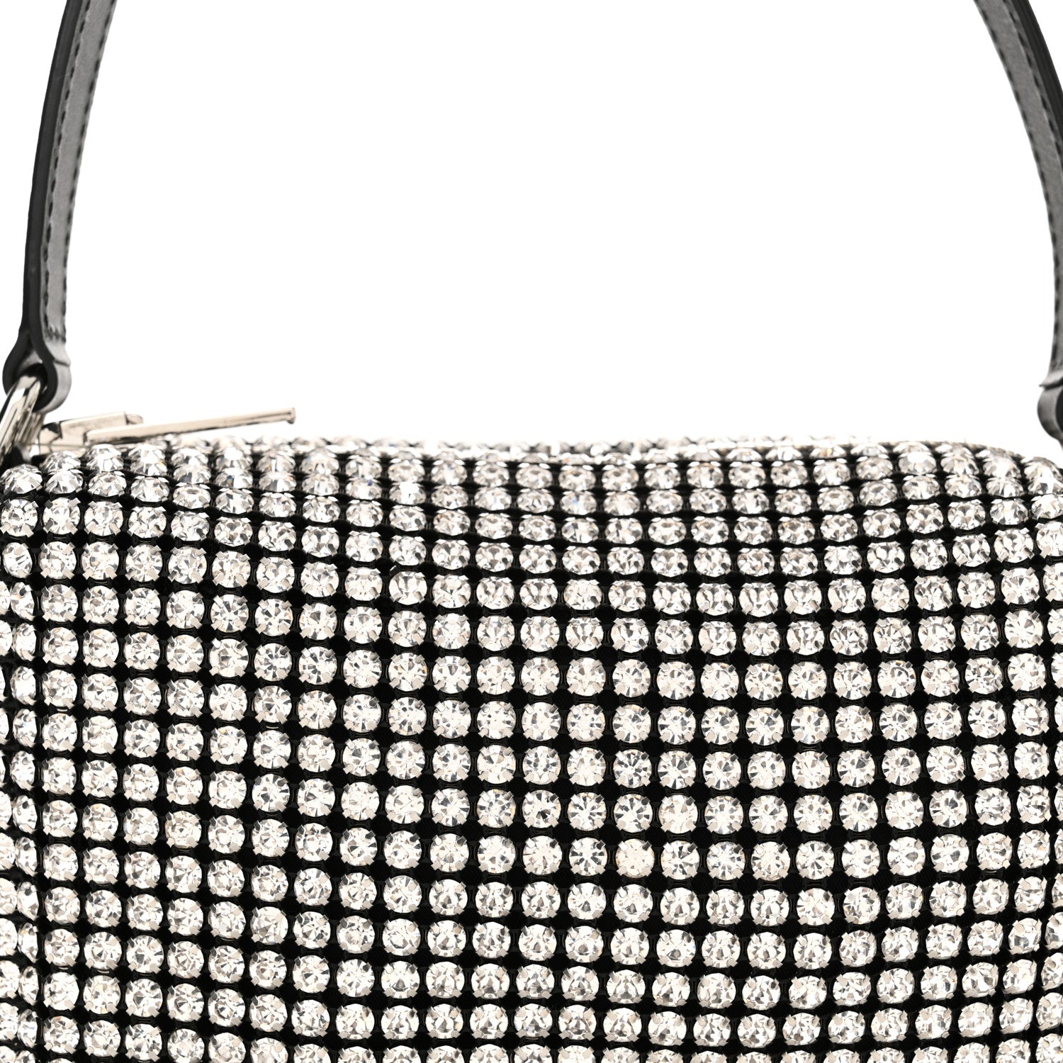 Alexander Wang Mesh Crystal Rhinestone Mini Heiress Pouch Black Silver 8 of 10