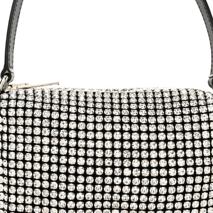 Alexander Wang Mesh Crystal Rhinestone Mini Heiress Pouch Black Silver 8 of 10