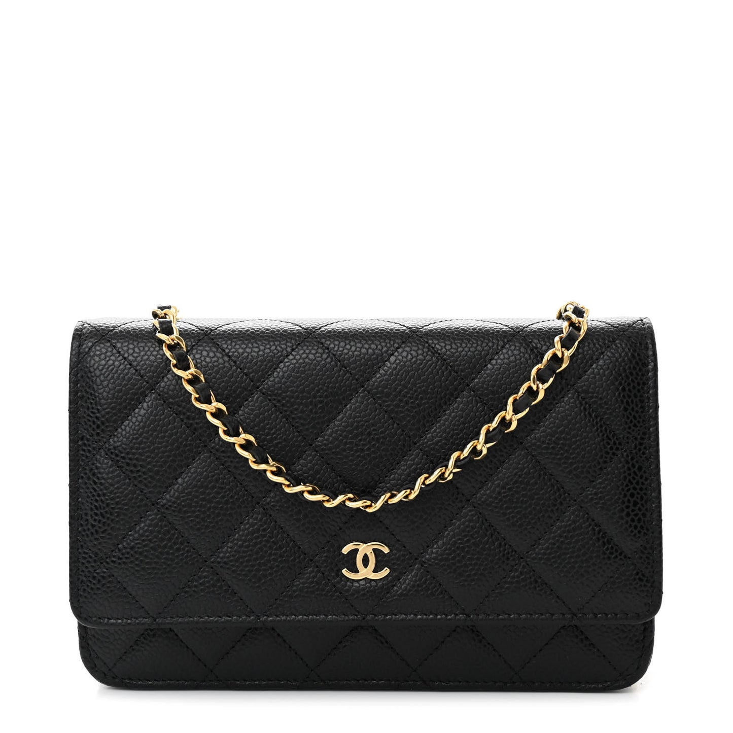 Caviar Quilted Wallet On Chain WOC Black