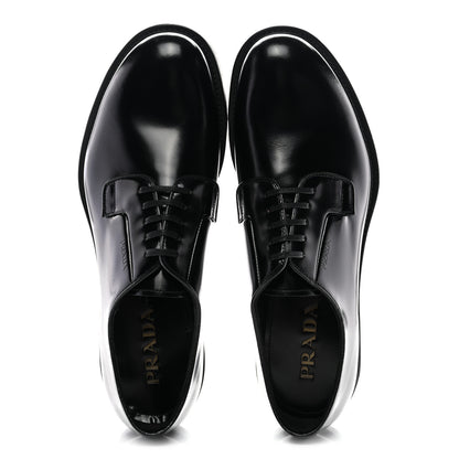 Prada Spazzolato Mens Derby Loafers 9 Black 2 of 11