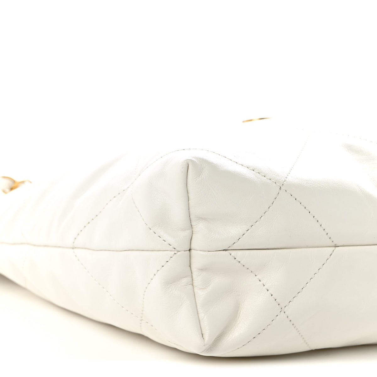 Shiny Calfskin Quilted Small Chanel 22 White