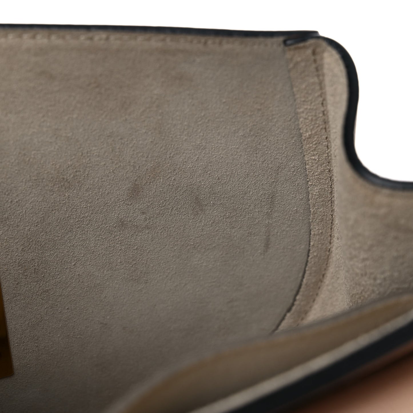 Grained Calfskin Lambskin Mini Bi-Color Drew Shoulder Bag Powder Beige Caramel