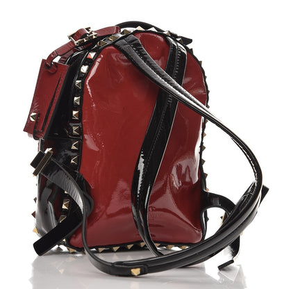 Valentino Garavani Patent Mini Rockstud Backpack Scarlet Black 3 of 6