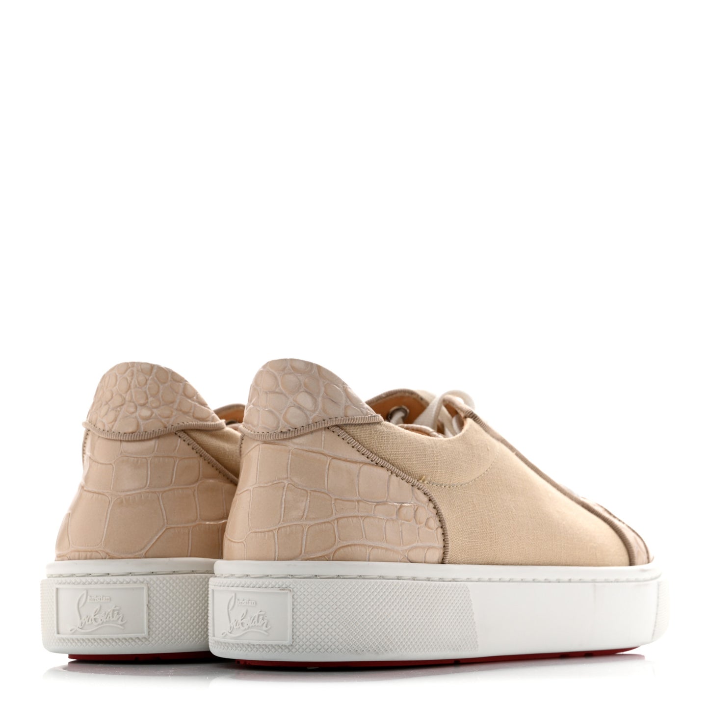 Calfskin Crocodile Embossed Vieirissima Orlato Flat Sneakers 39 Nougat