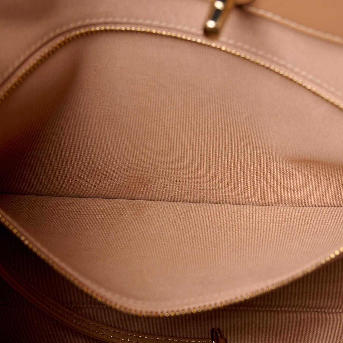 Shiny Crumpled Calfskin Quilted 31 Shopping Bag Dark Beige