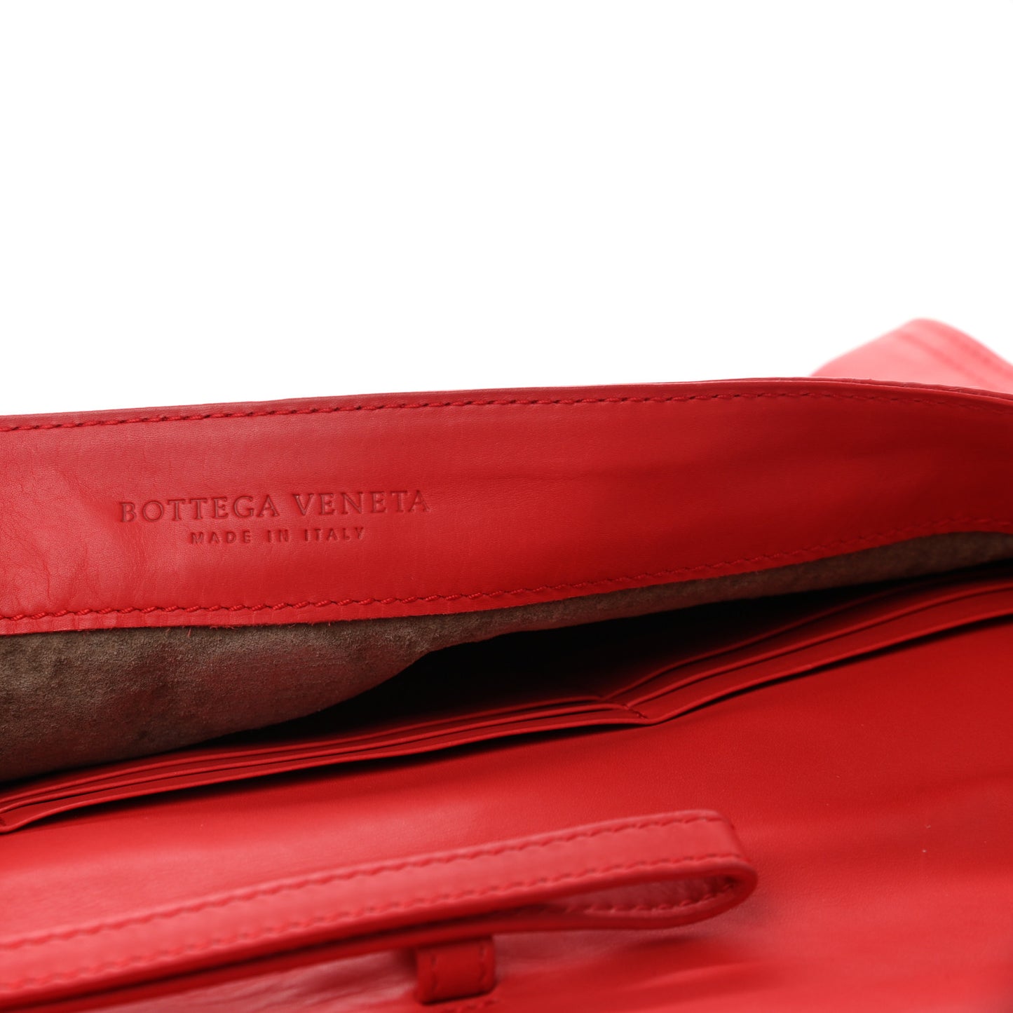 Nappa Fold Over Clutch Wallet Red