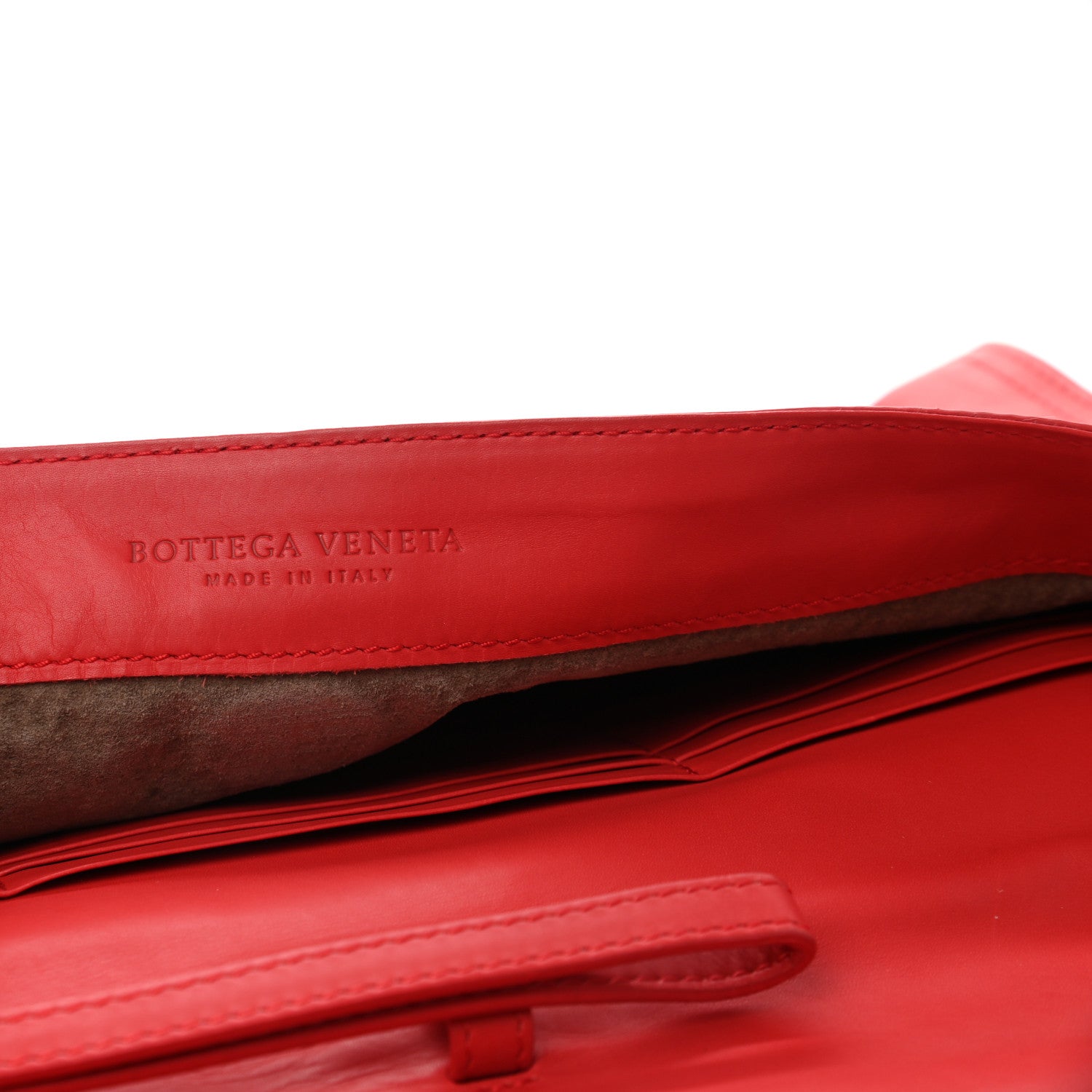 Bottega Veneta Nappa Fold Over Clutch Wallet Red 6 of 7