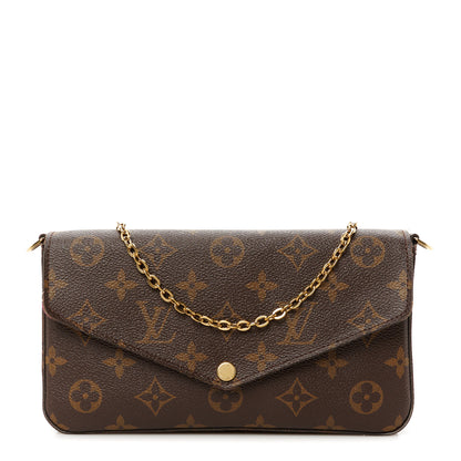 Louis Vuitton Monogram Pochette Felicie Chain Wallet Fuchsia 1 of 10