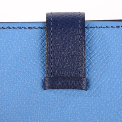Hermes Epsom Bi Color Bearn Card Holder Wallet Bleu Sapphire Paradise 2 of 10