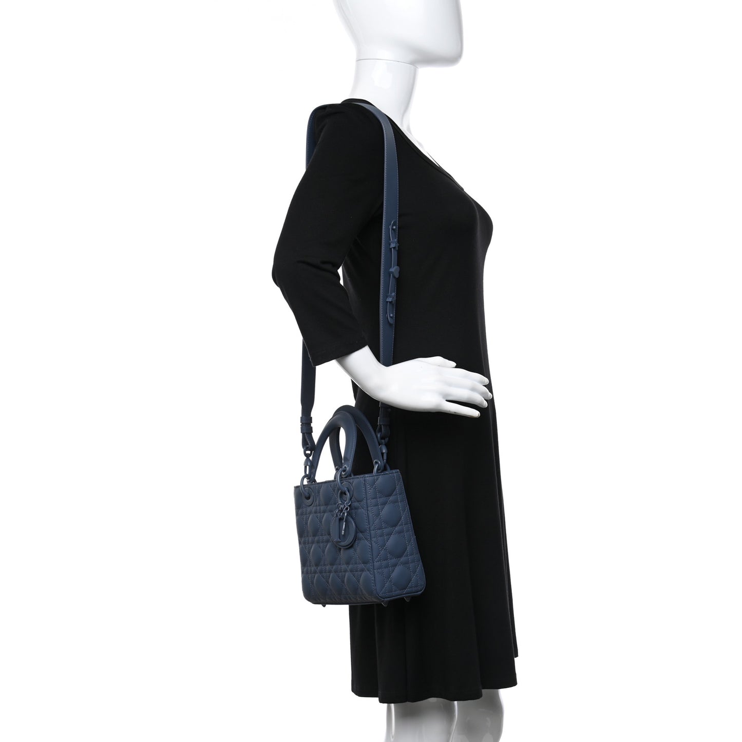 Ultra Matte Calfskin Cannage Small My ABCDior Lady Dior Dark Denim Blue