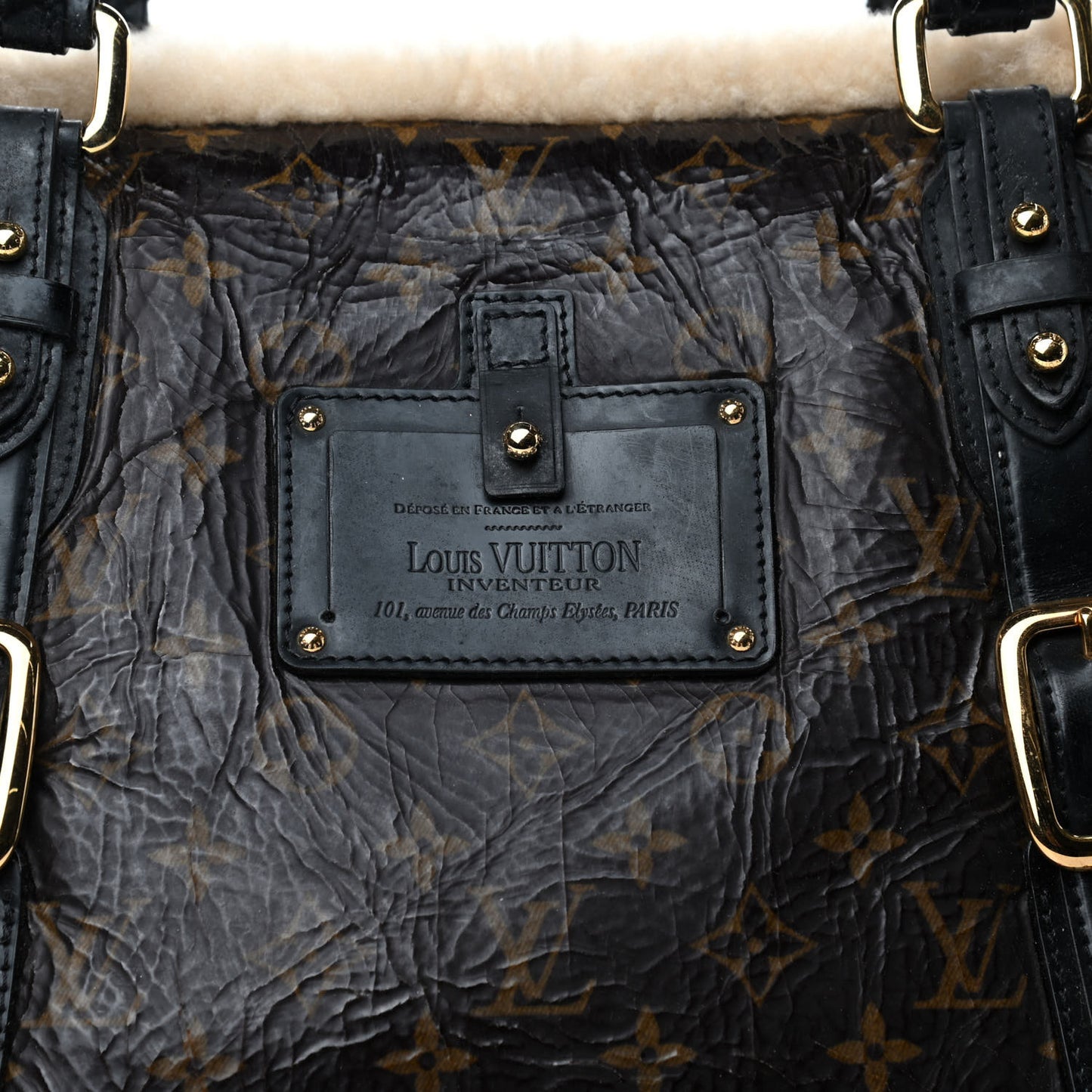 Patent Monogram Shearling Sac Thunder