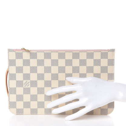 Louis Vuitton Damier Azur Neverfull MM GM Pochette Rose Ballerine 2 of 6