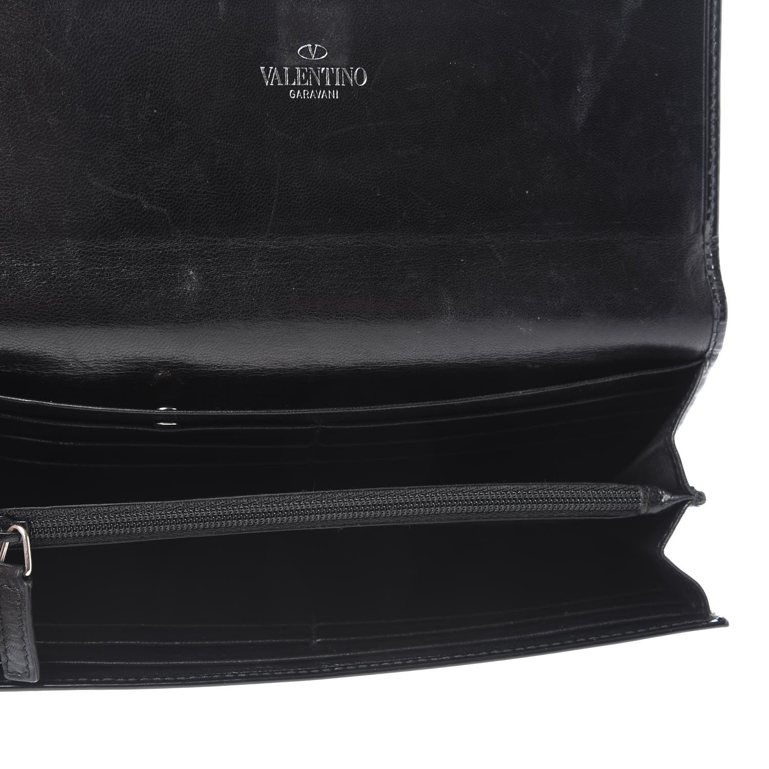 Valentino Garavani Patent Crystal Flap Wallet Black 5 of 10