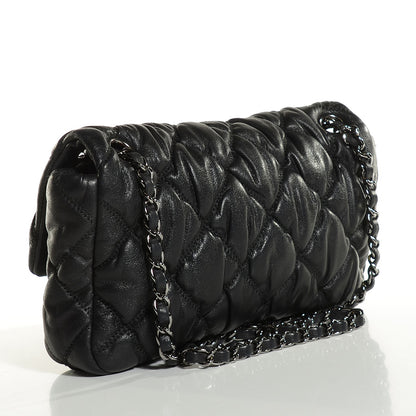 Chanel Calfskin Small Bubble Quilt Flap Bag Black 3 of 7