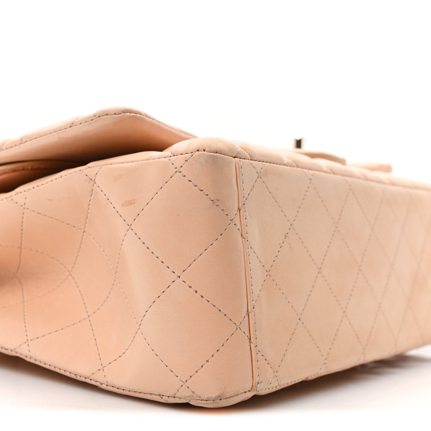 Lambskin Quilted Maxi Double Flap Light Pink