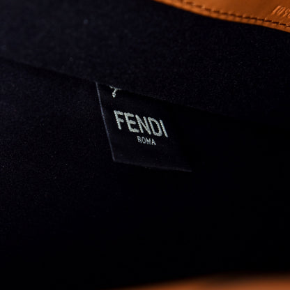 Fendi Glazed Fabric Vitello Century FF 1974 Stamp Patch Medium Peekaboo Defender Cover Mogano Panna Caramello 5 of 8