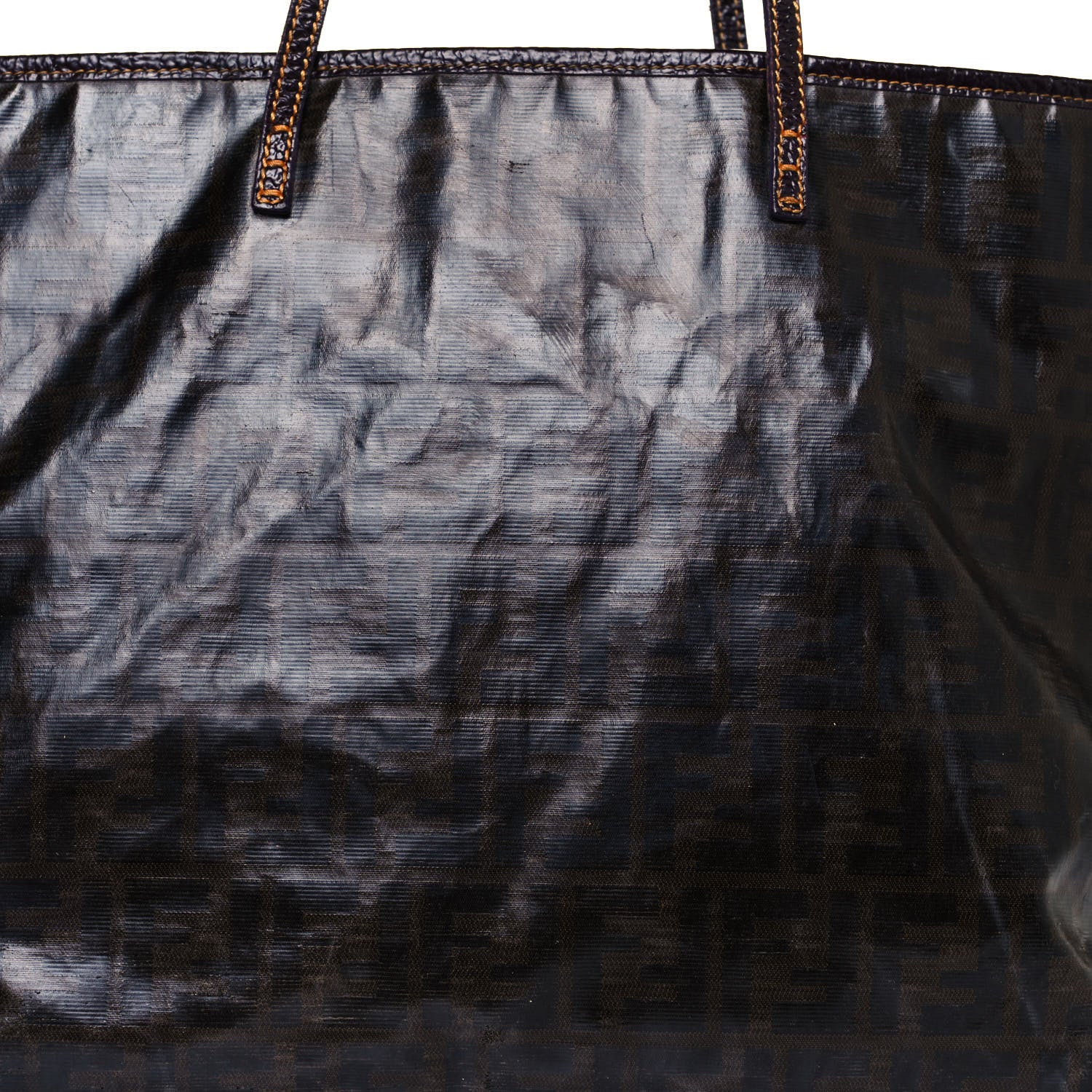 Fendi Zucca Spalmati Matrioska Large Roll Tote Tobacco Black 7 of 17