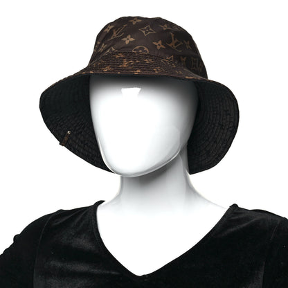 Louis Vuitton Nylon Monogram Reversible Bob Bucket Hat S Brown Black 2 of 14