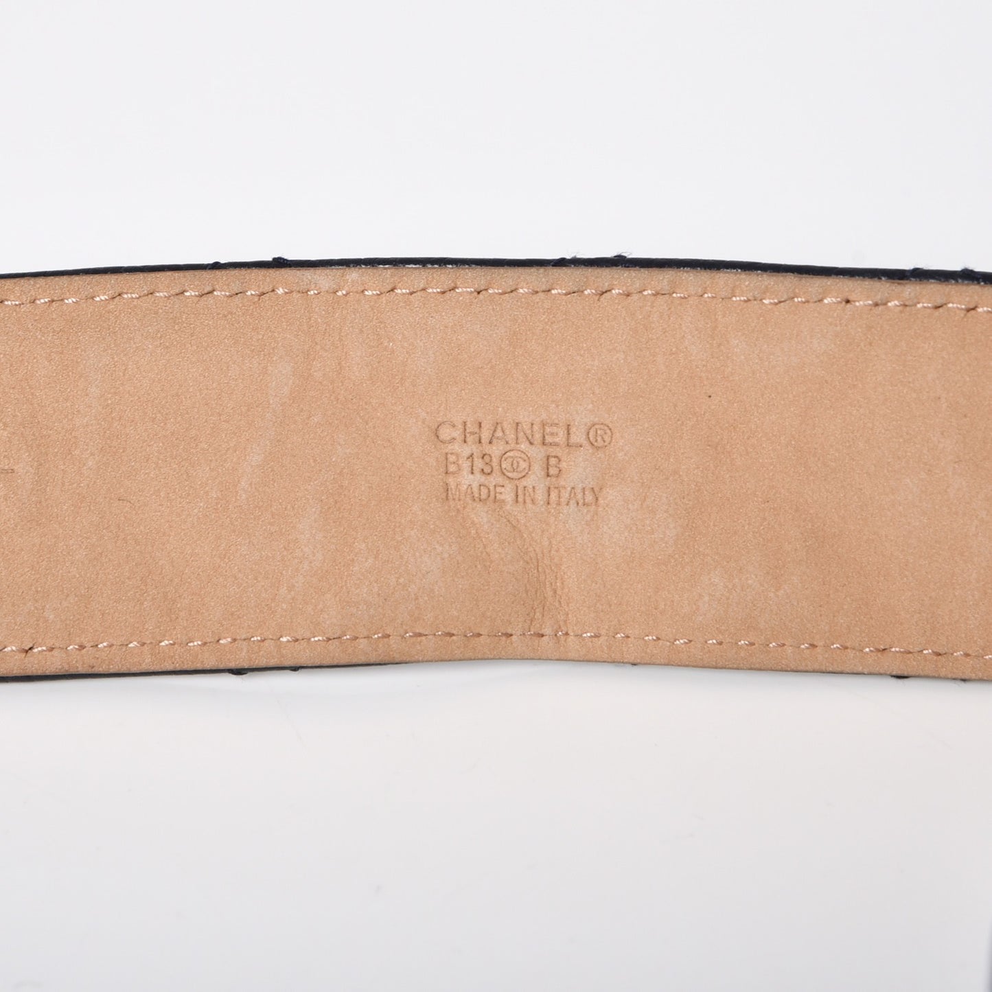 Caviar Quilted CC Belt 90 36 Navy Blue