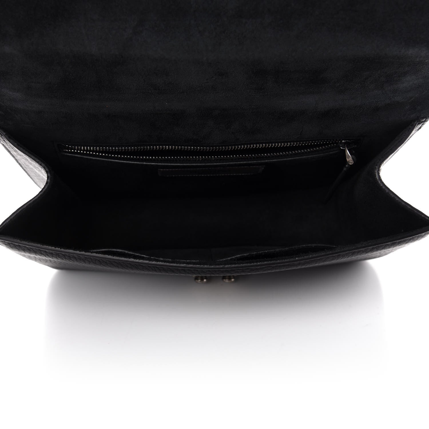 Valentino Garavani Pebbled Calfskin Star Studded Medium Lock Flap Black 6 of 10