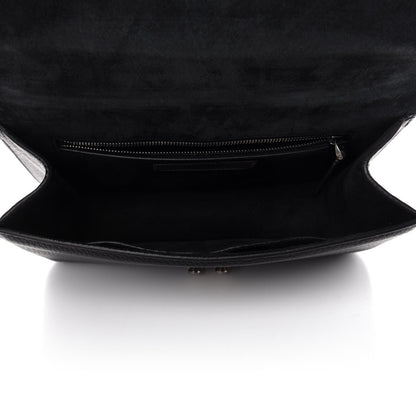 Valentino Garavani Pebbled Calfskin Star Studded Medium Lock Flap Black 6 of 10