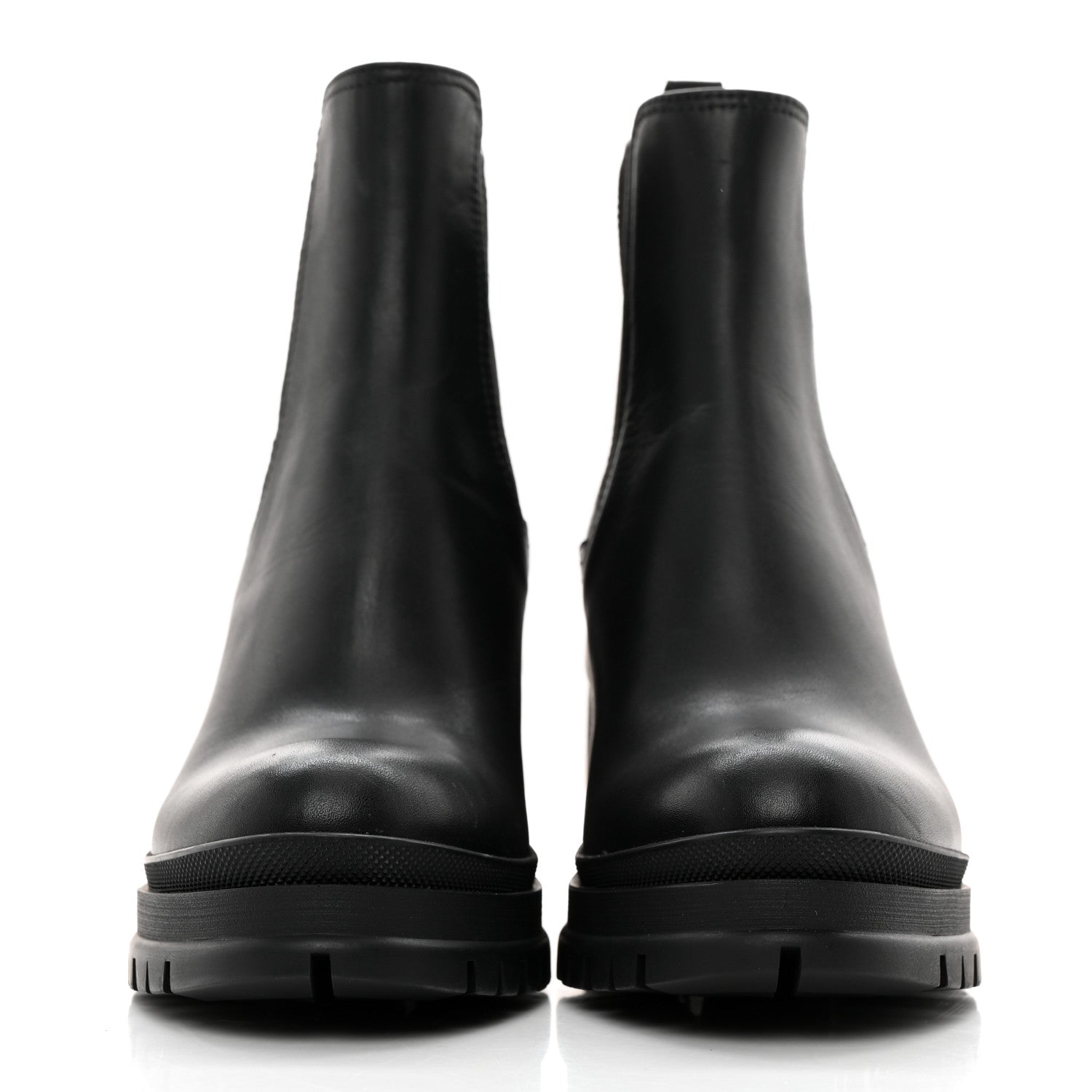 Prada Vitello Montana Lug Sole Chelsea 55mm Boots 36 Black 2 of 9