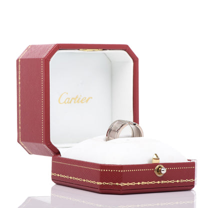 Cartier 18K White Gold 10mm Logo De Ring 50 5.25 7 of 7