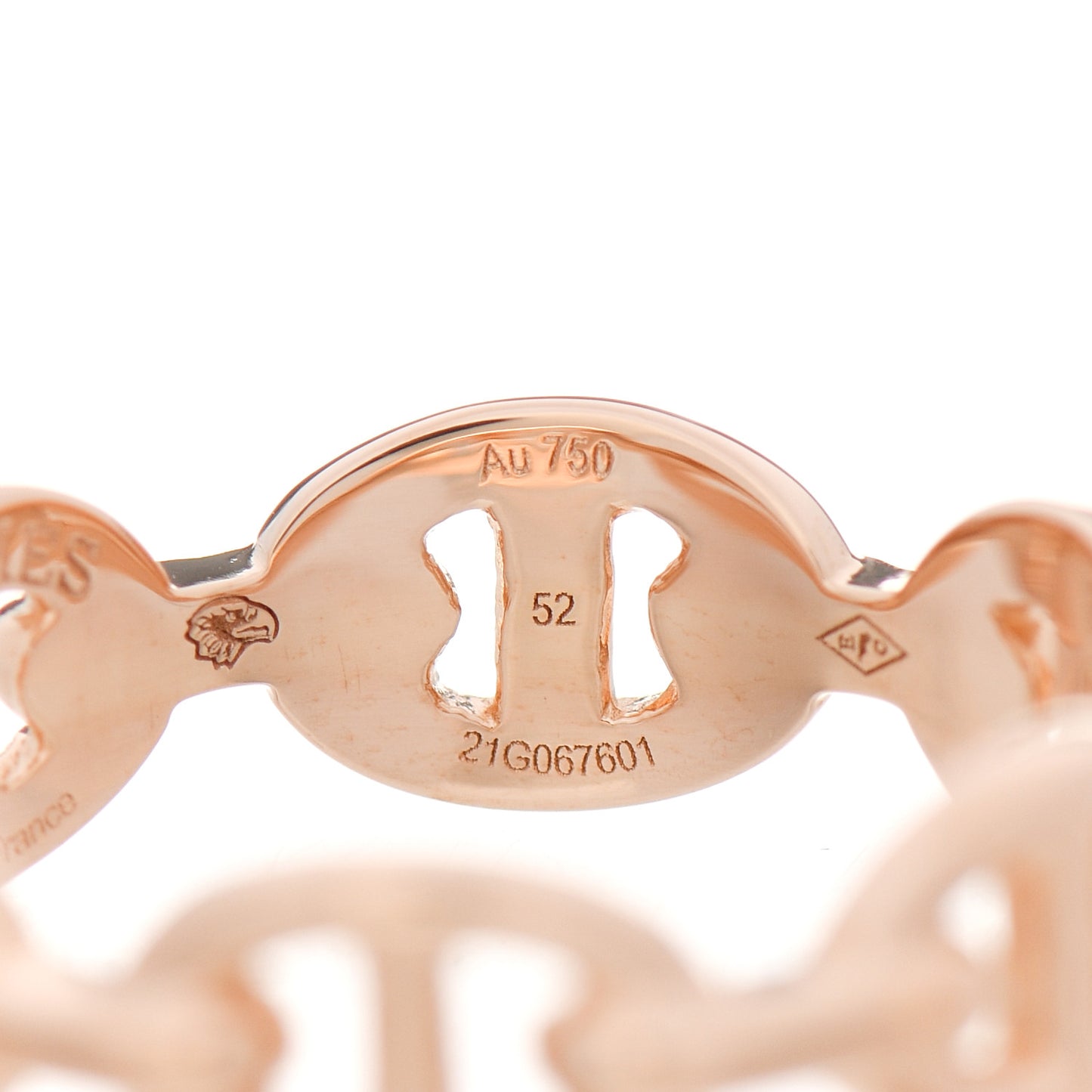18K Rose Gold PM Chaine D'Ancre Enchainee Ring 52 6