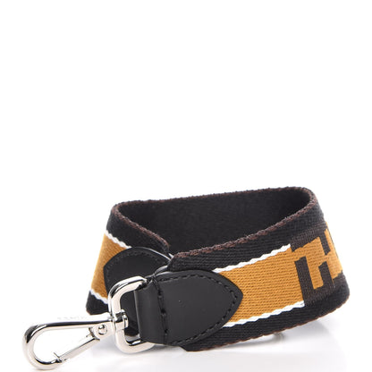 Fendi Ribbon Vitello Century FF Striped Mini Strap You Black Tobacco 1 of 6