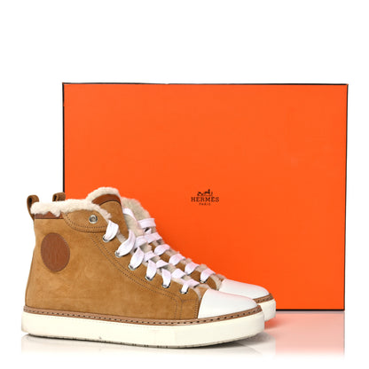 Hermes Woolskin Womens Climb Sneakers 38 Brun Fume 14 of 14