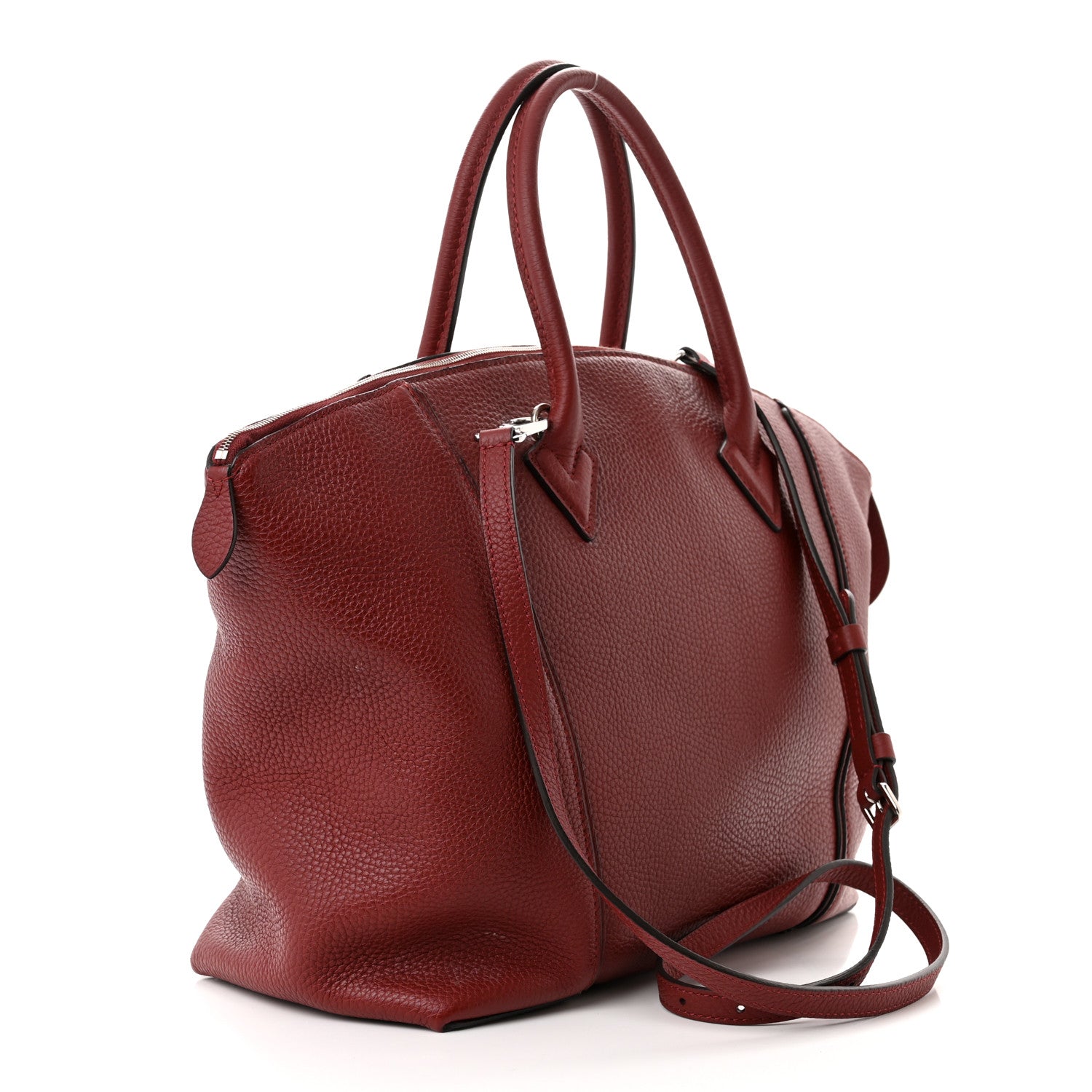 Louis Vuitton Veau Cachemire Soft Lockit MM Griotte 3 of 13