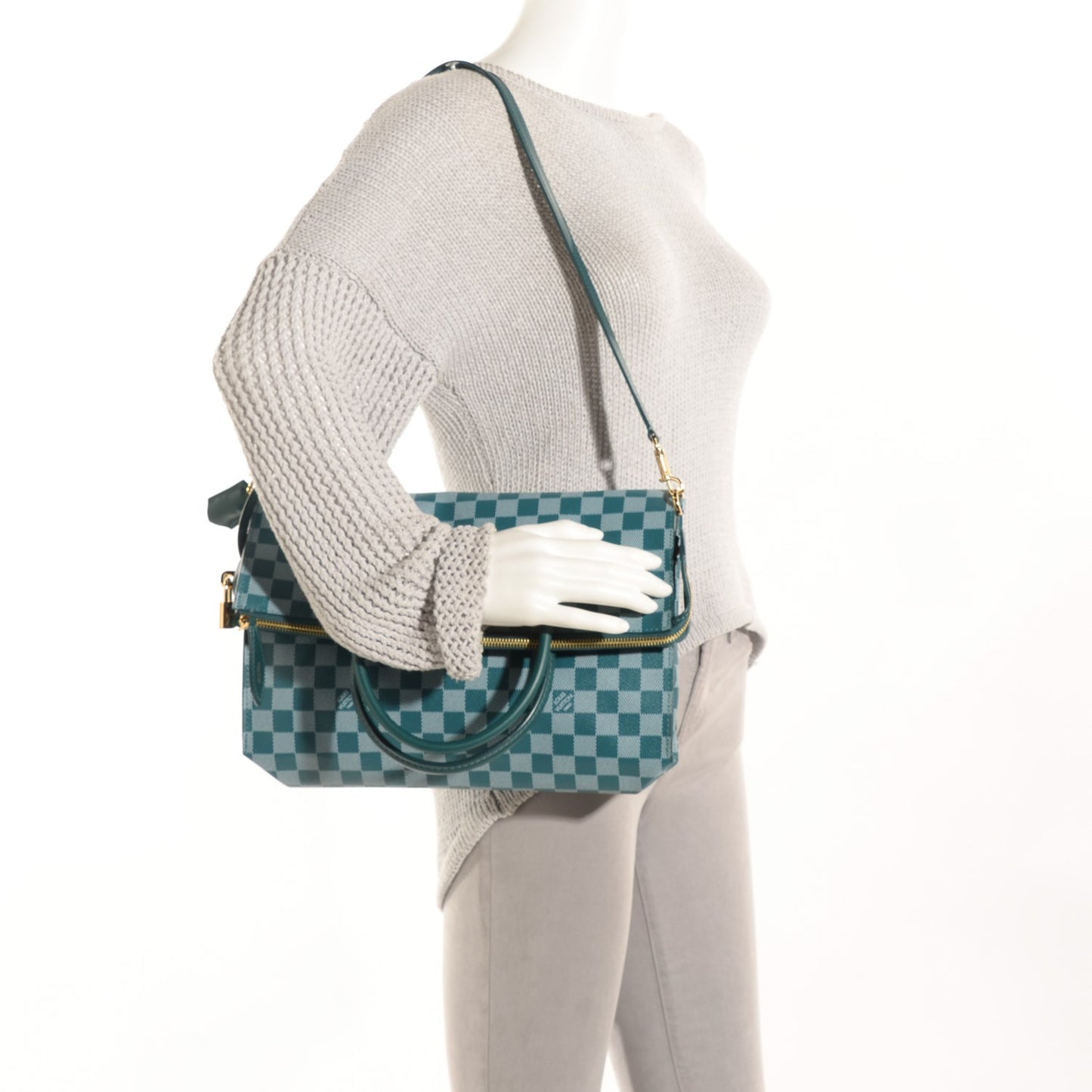 Damier Couleur Mobil Bag Cyan