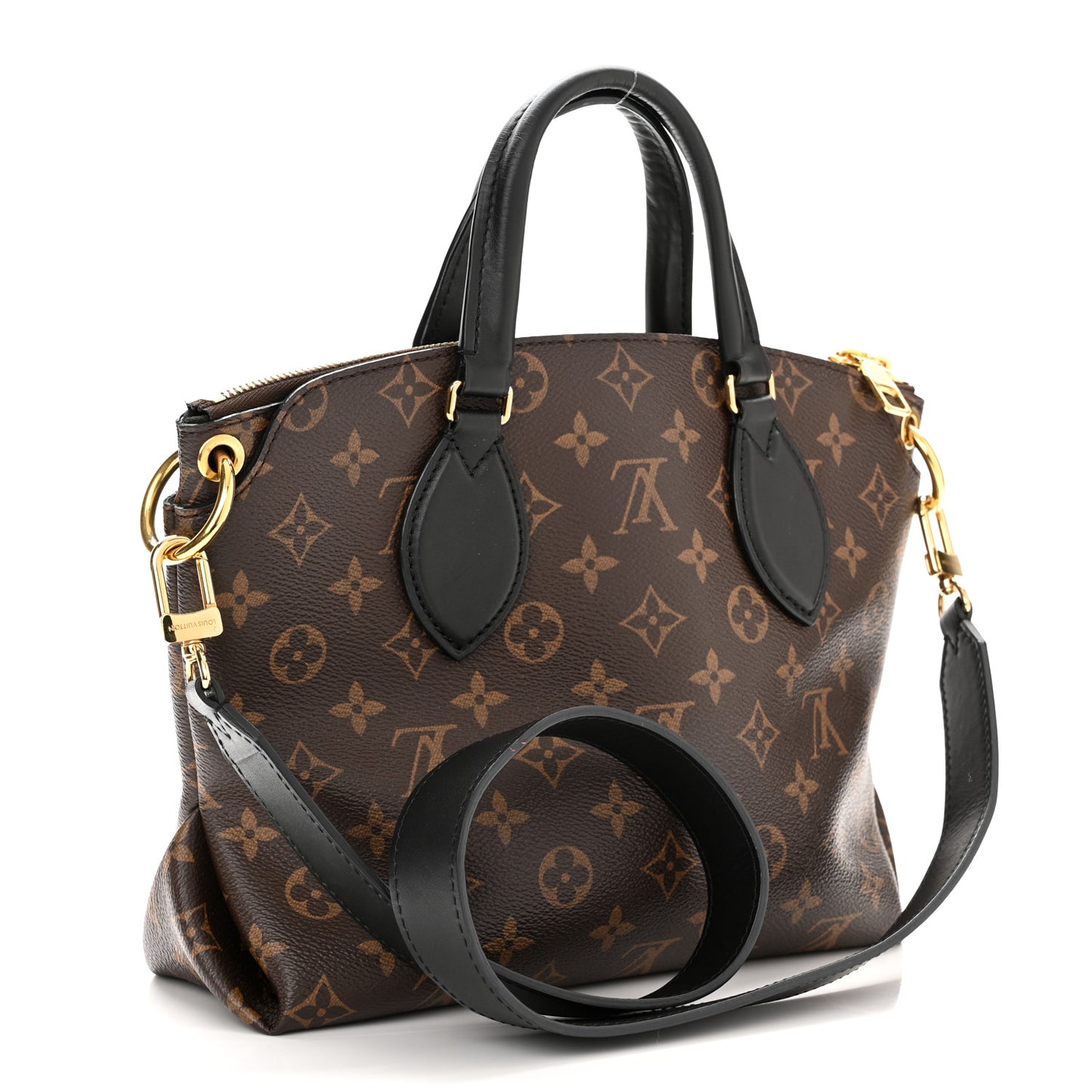 Monogram Flower Zipped Tote PM Black