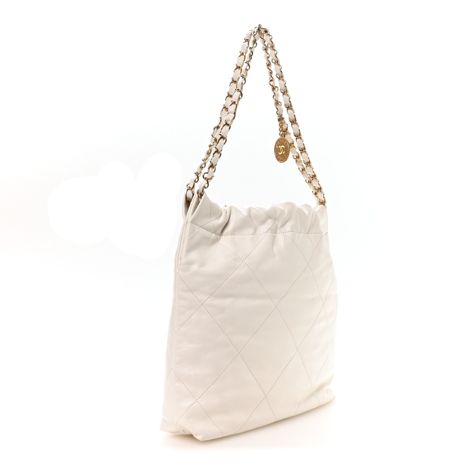 Chanel Shiny Calfskin Quilted Small Chanel 22 White 3 of 10