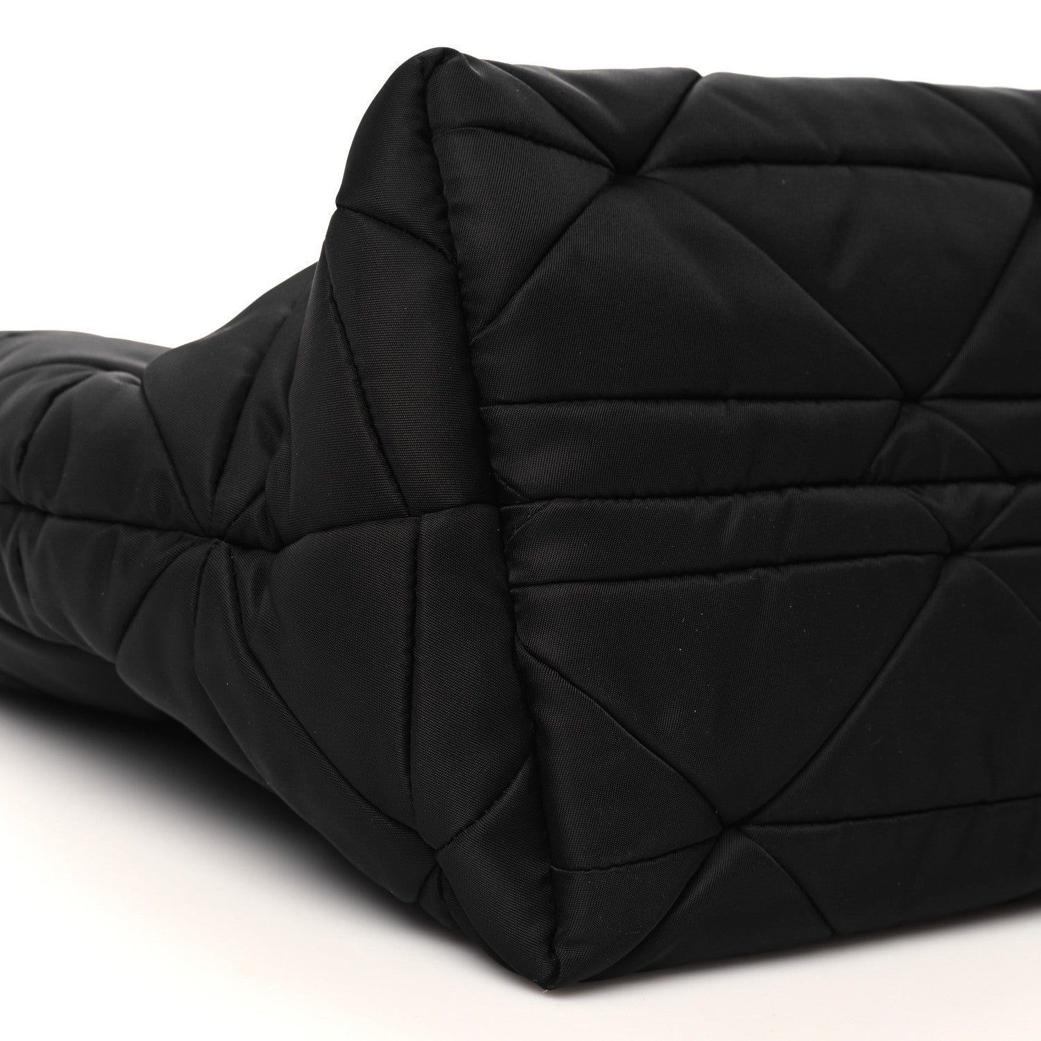 Prada Re-Nylon Nappa Triangle Quilted Padded Medium Double Handled Zip Tote Black 8 of 9