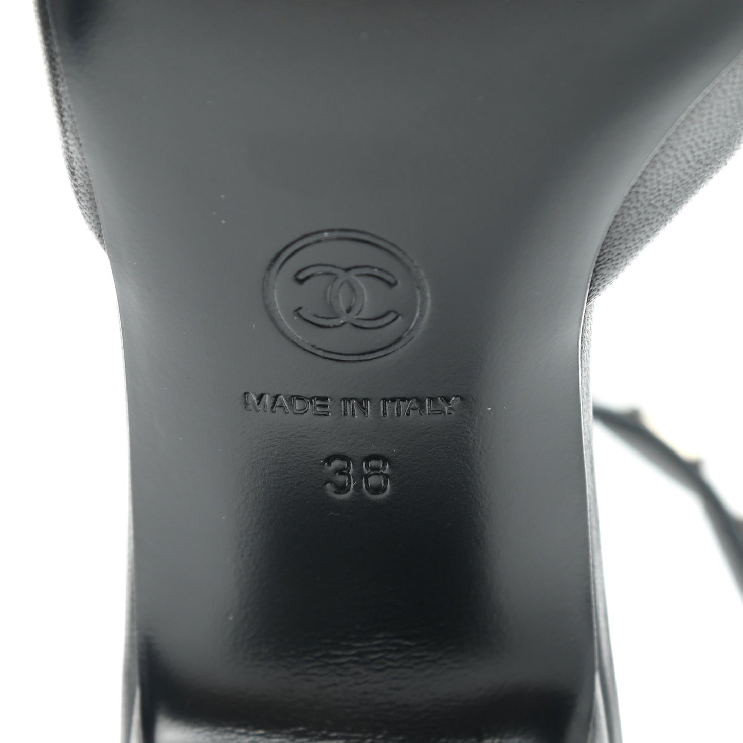 Lambskin Grosgrain Cap Toe Logo Ankle Strap Pumps 38 Black