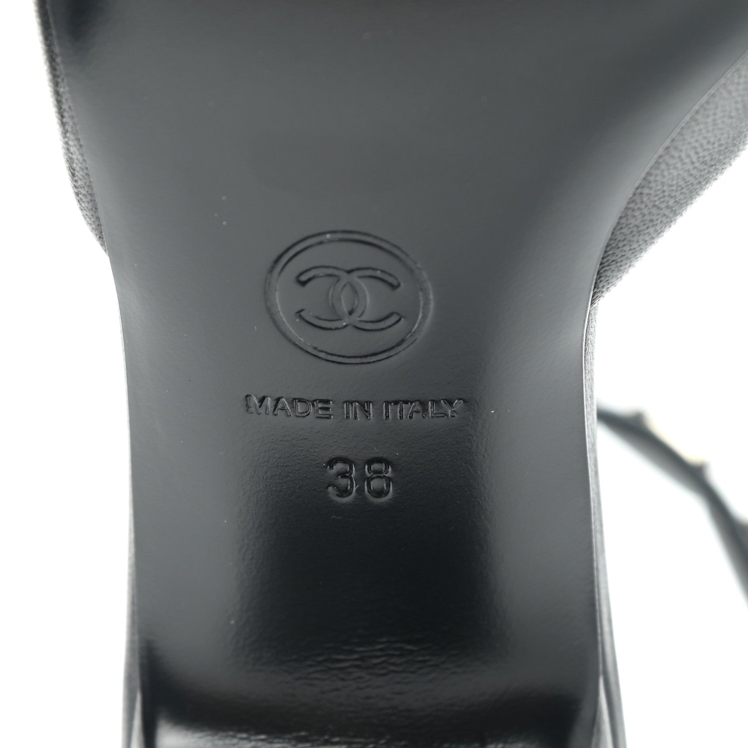 Chanel Lambskin Grosgrain Cap Toe Logo Ankle Strap Pumps 38 Black 6 of 9