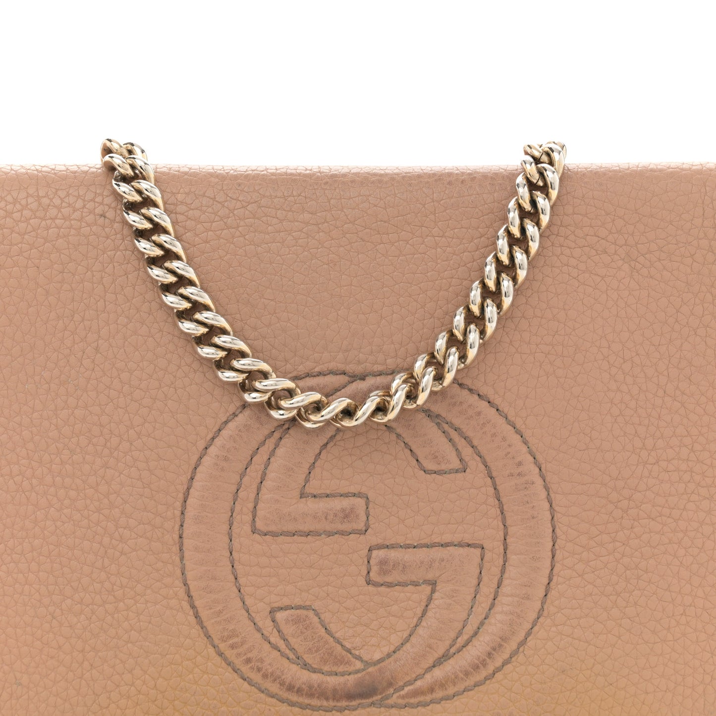 Pebbled Calfskin Medium Soho Flap Crossbody Camelia