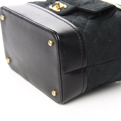 Chanel Iridescent Grained Calfskin Quilted Globe Trotter Vanity Case Black 8 of 9