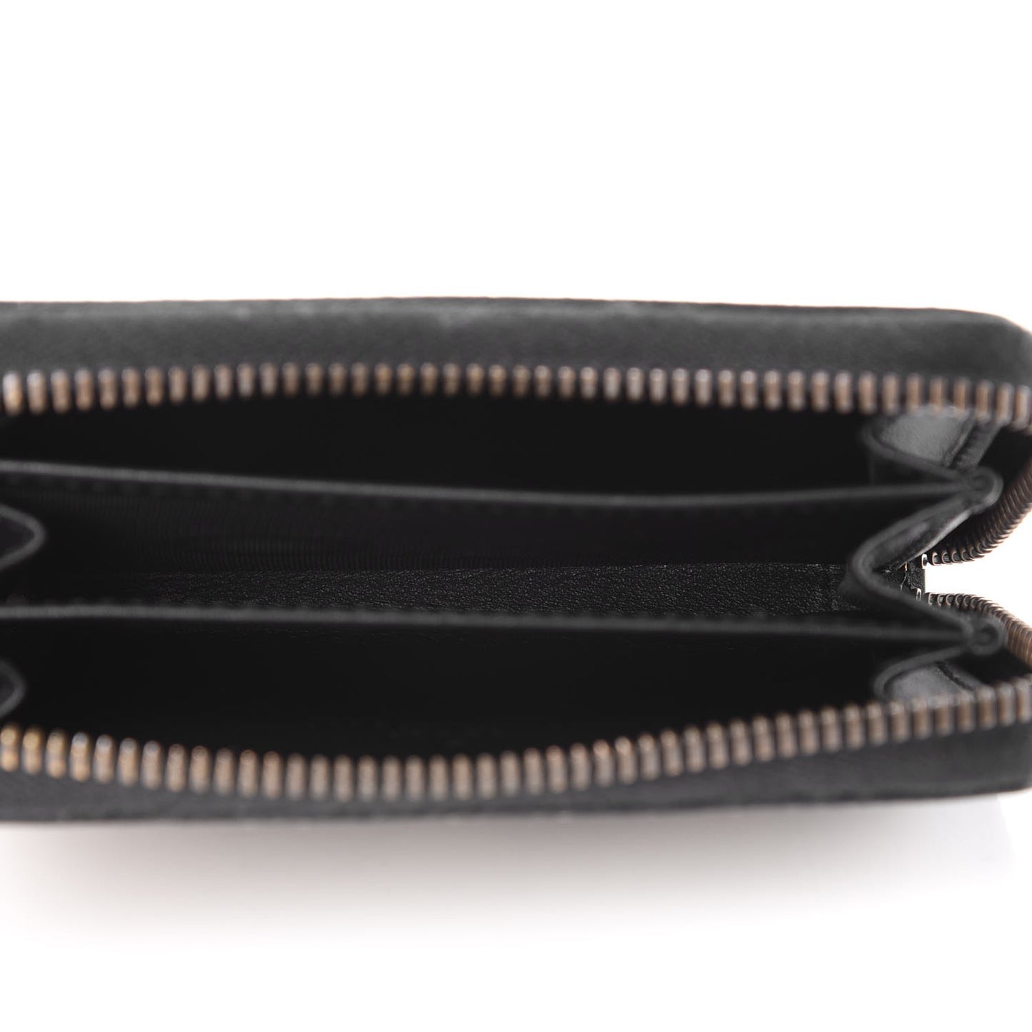 GG Supreme Monogram Pearl Zip Around Card Case Black