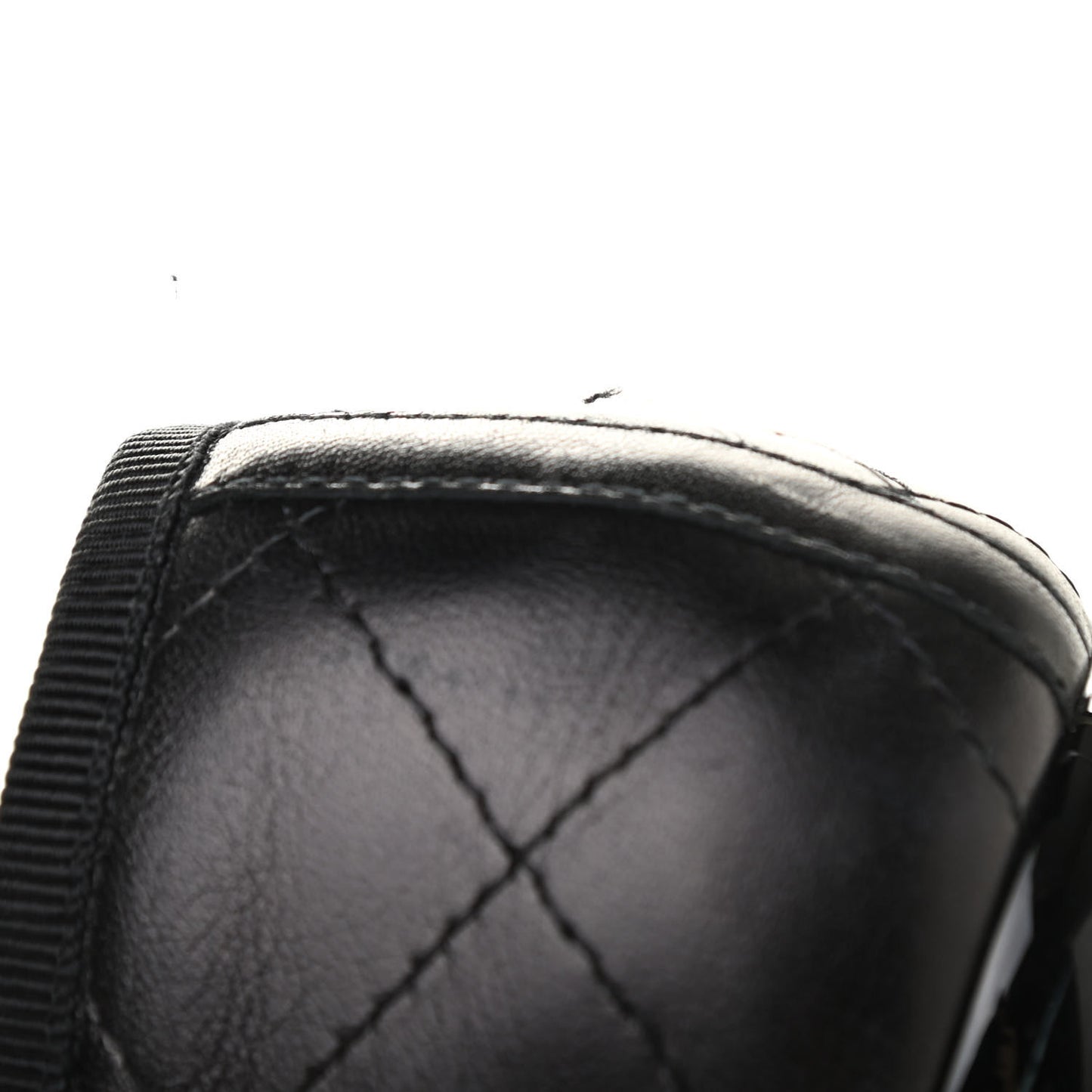 Lambskin Quilted Cambon Ballerina Flats 38 Black