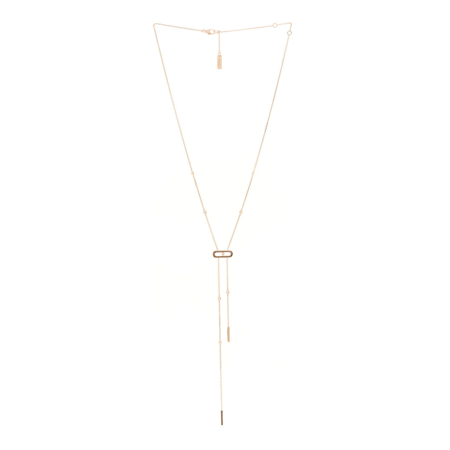 18K Rose Gold Diamond Lariat Move Necklace