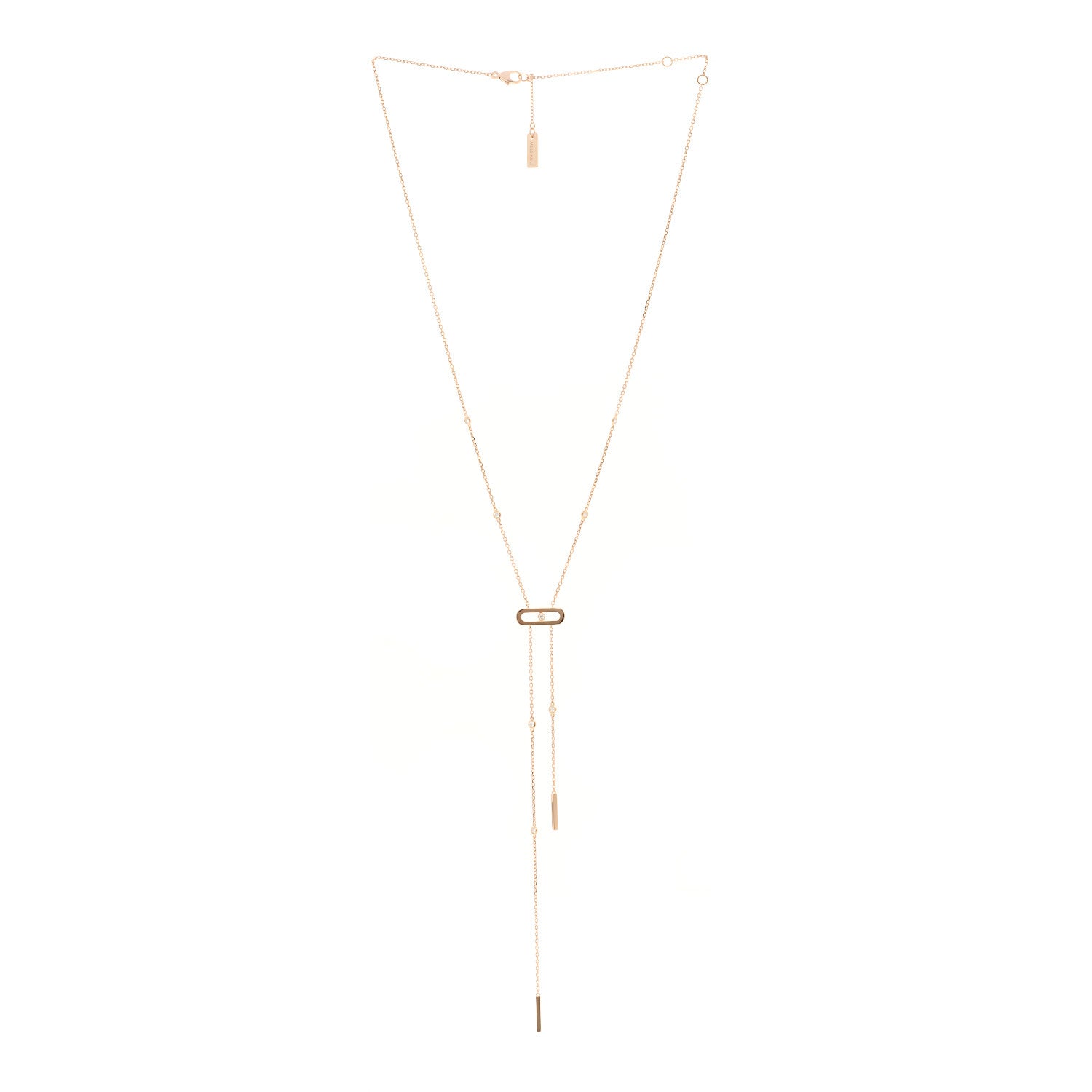 Messika 18K Rose Gold Diamond Lariat Move Necklace 3 of 5