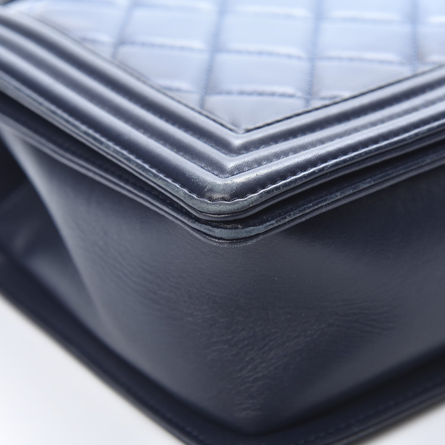 Chanel Calfskin Ombre Faded Quilted New Medium Boy Flap Blue 9 of 16