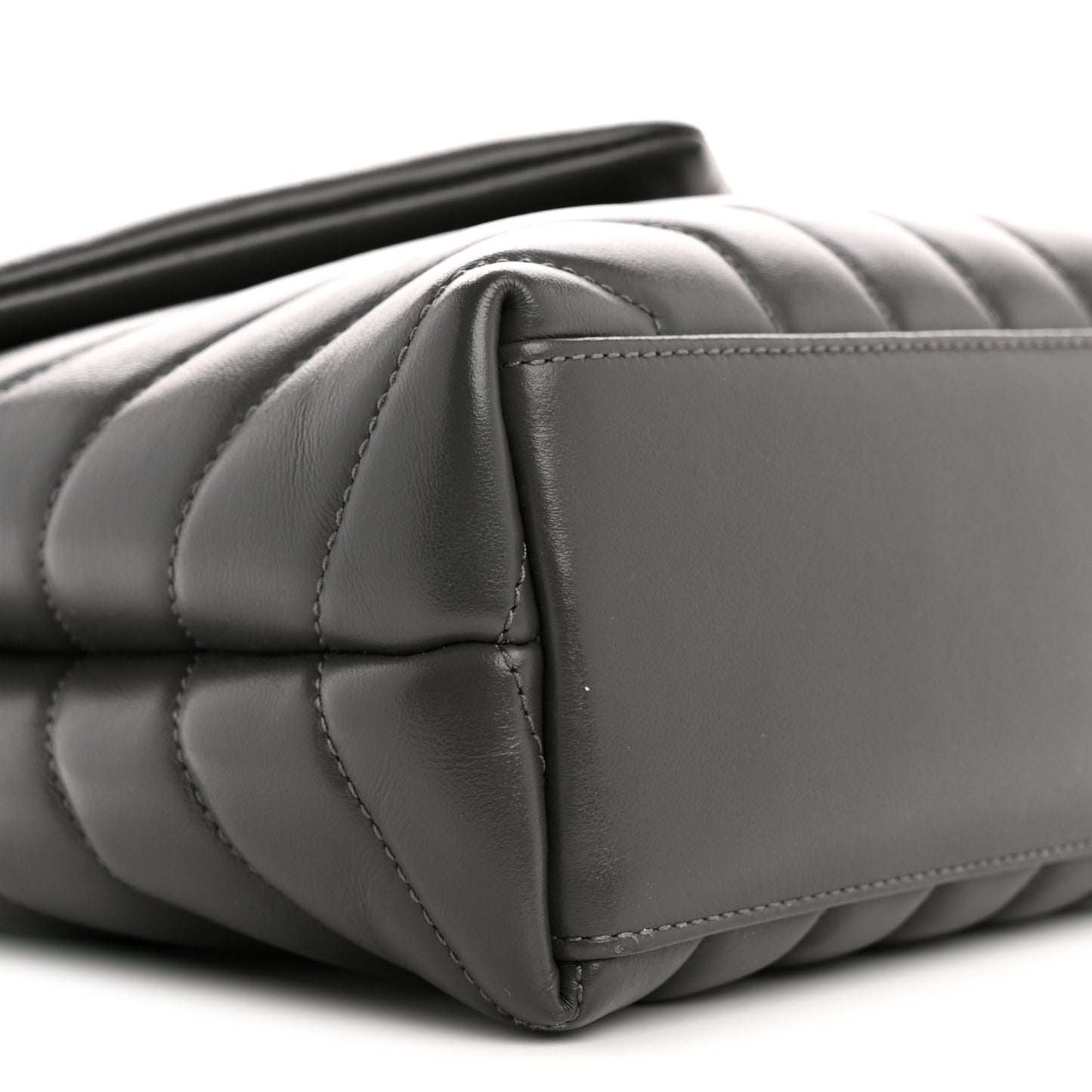 Calfskin Y Quilted Monogram Small Loulou Chain Satchel Storm