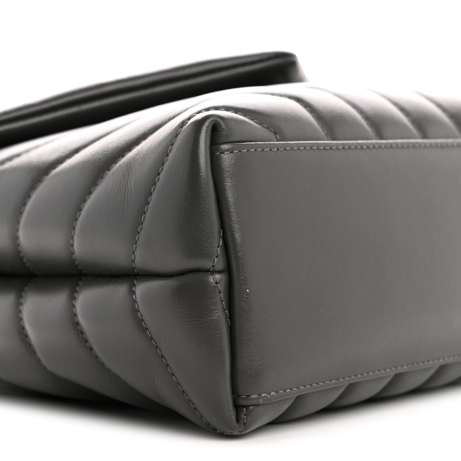 Saint Laurent Calfskin Y Quilted Monogram Small Loulou Chain Satchel Storm 9 of 11