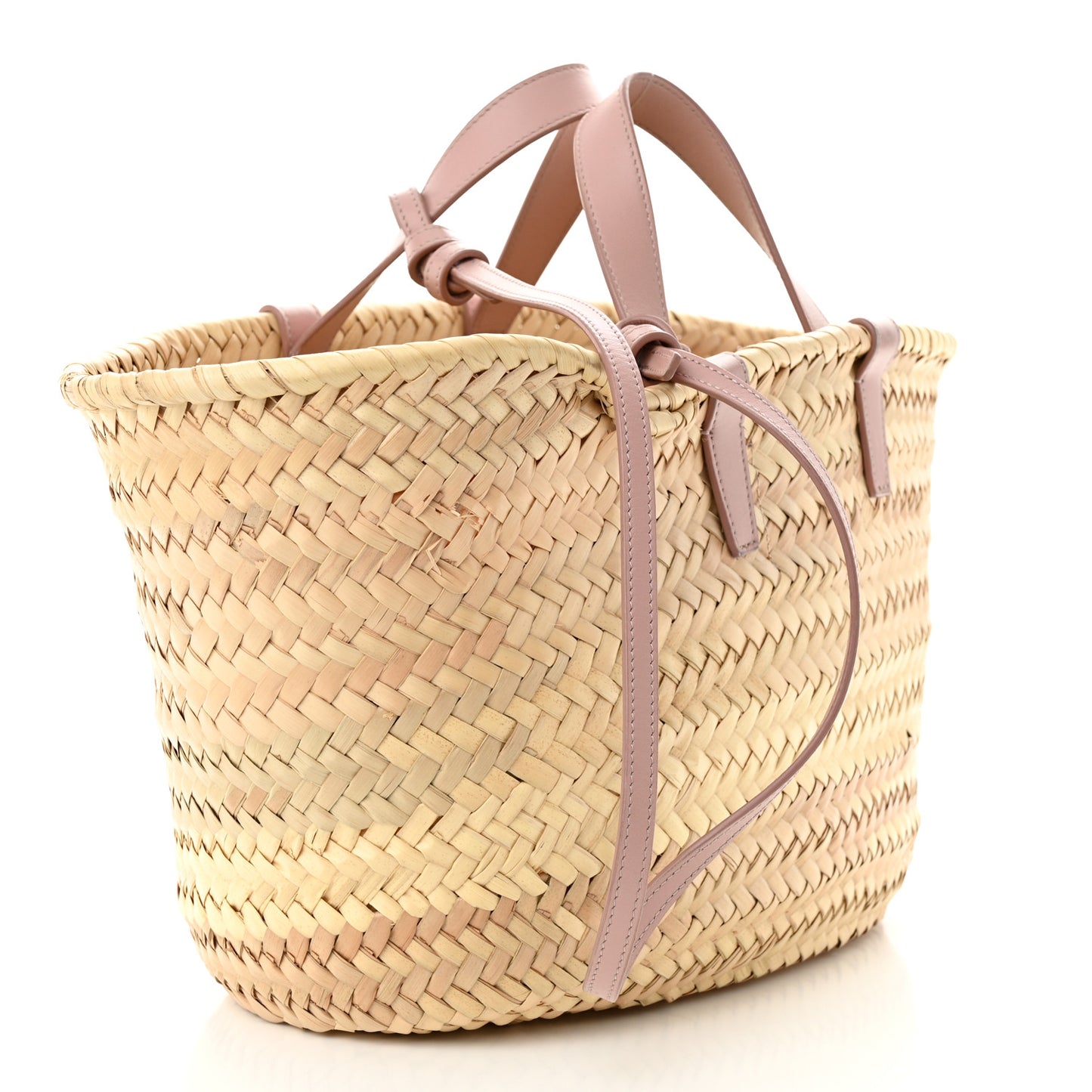 Raffia Calfskin Triomphe Teen Panier Vintage Pink