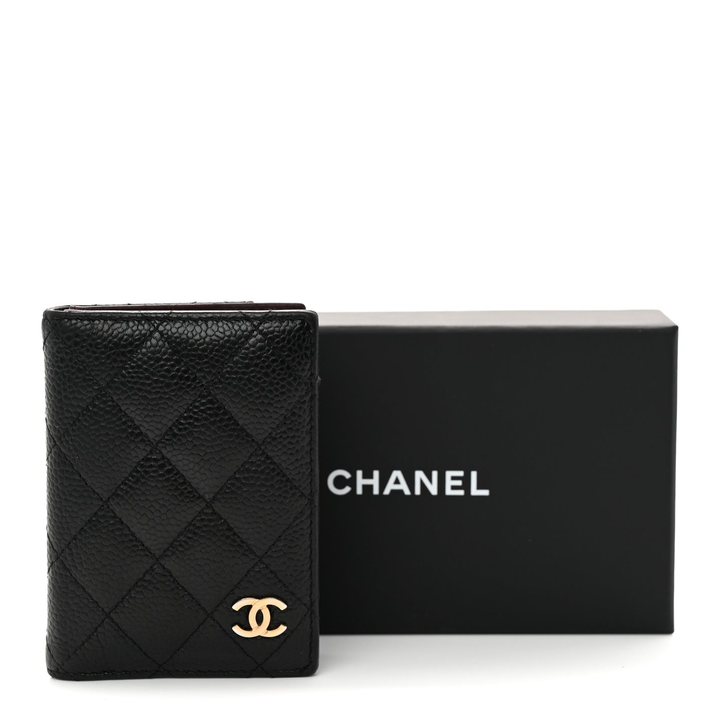 Caviar Quilted Card Holder Wallet Black