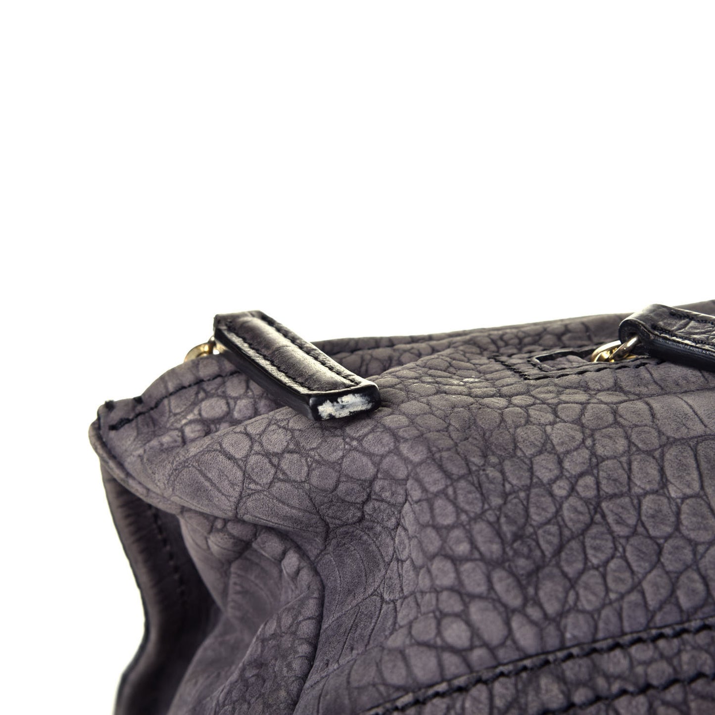 Nubuck Crocodile Embossed Medium Pandora Grey